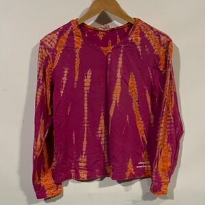 Abacaxi Pink and Orange Tie-Dye Long Sleeve Shirt